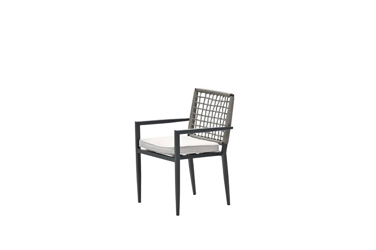 Garden Impressions Florance dining fauteuil - carbon black -rope taupe