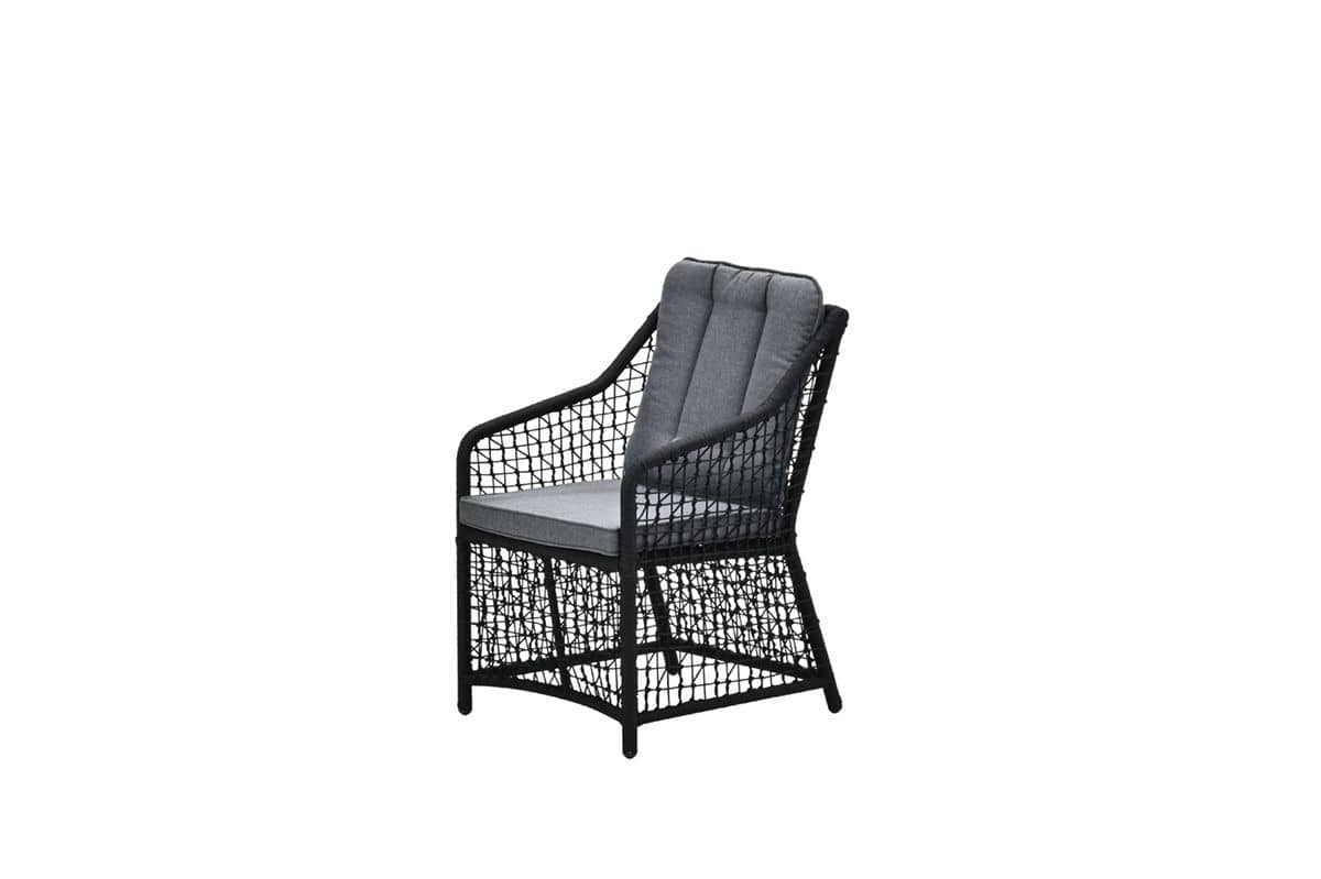 Garden Impressions Vasto dining fauteuil - rope black - mystic grey