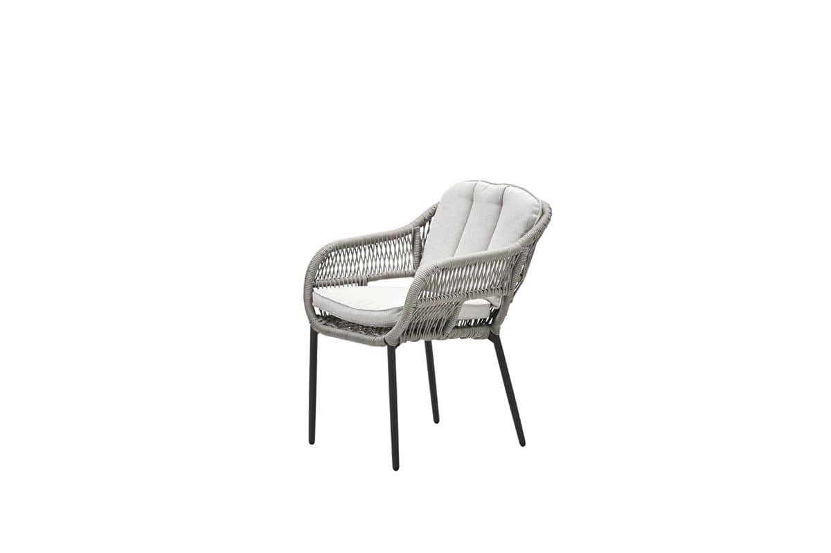 Garden Impressions Pescara dining fauteuil - carbon black - rope taupe