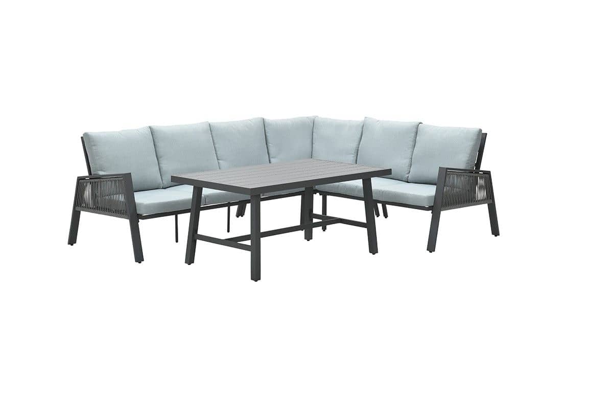 Garden Impressions Andrea Loungedining set 4-delig rechts - rope - carbon black/ mint grey