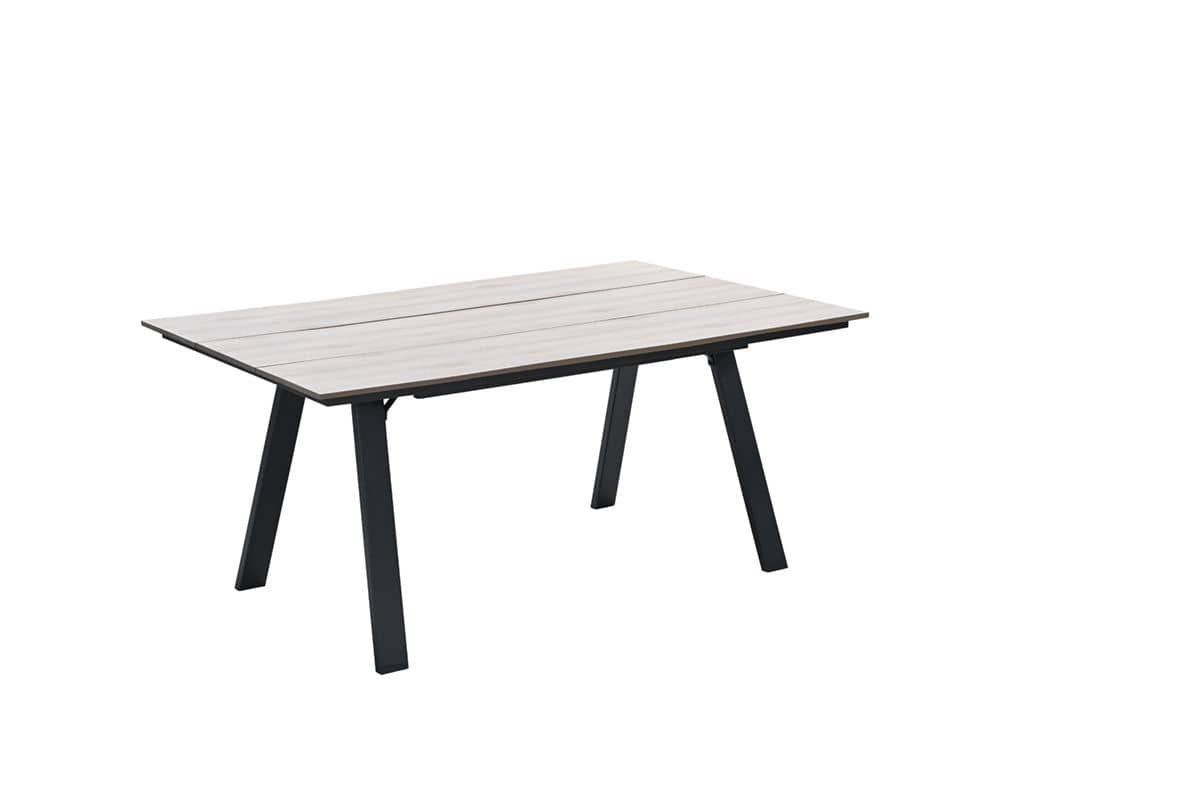 Garden Impressions Nevada dining tafel - 205x100 cm - carbon black - light teak Vironwood