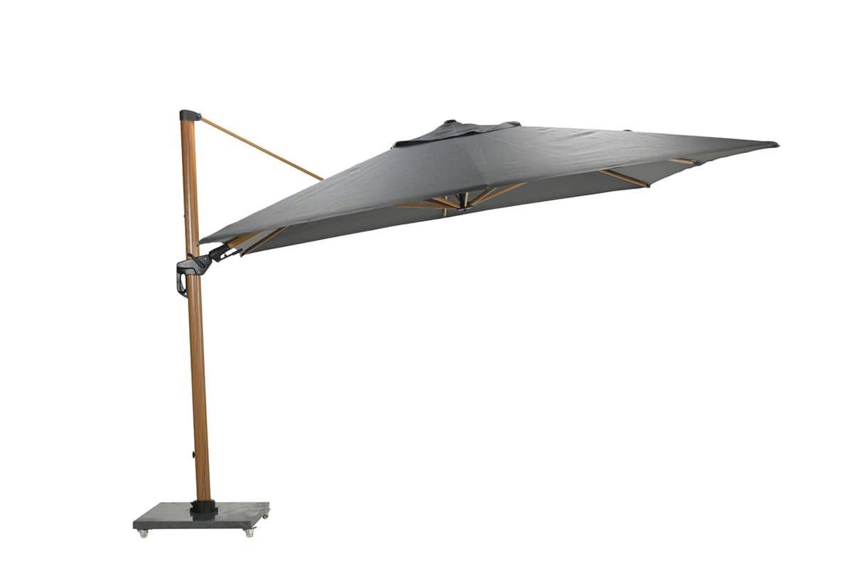 Garden Impressions Hawaii Deluxe zweefparasol - 300 x 300 - teak look/donkergrijs