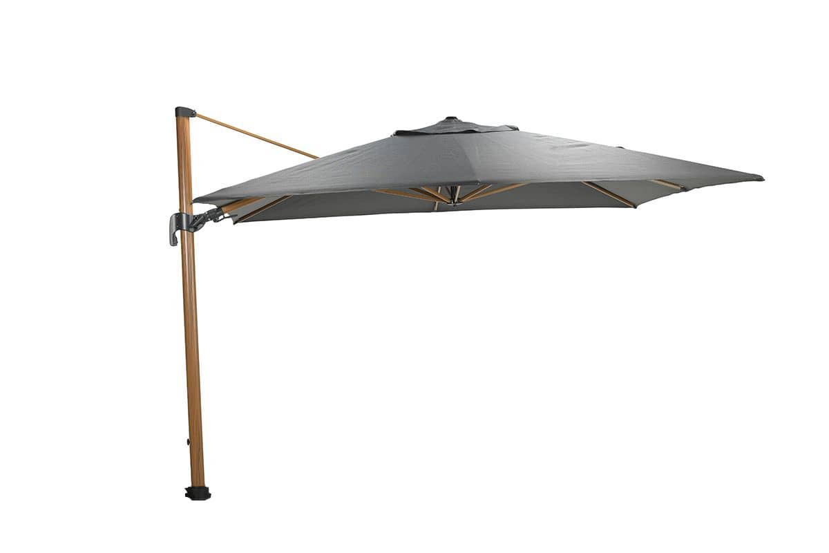 Garden Impressions Hawaii Big pole zweefparasol - 350 x 350 - teak look/donkergrijs