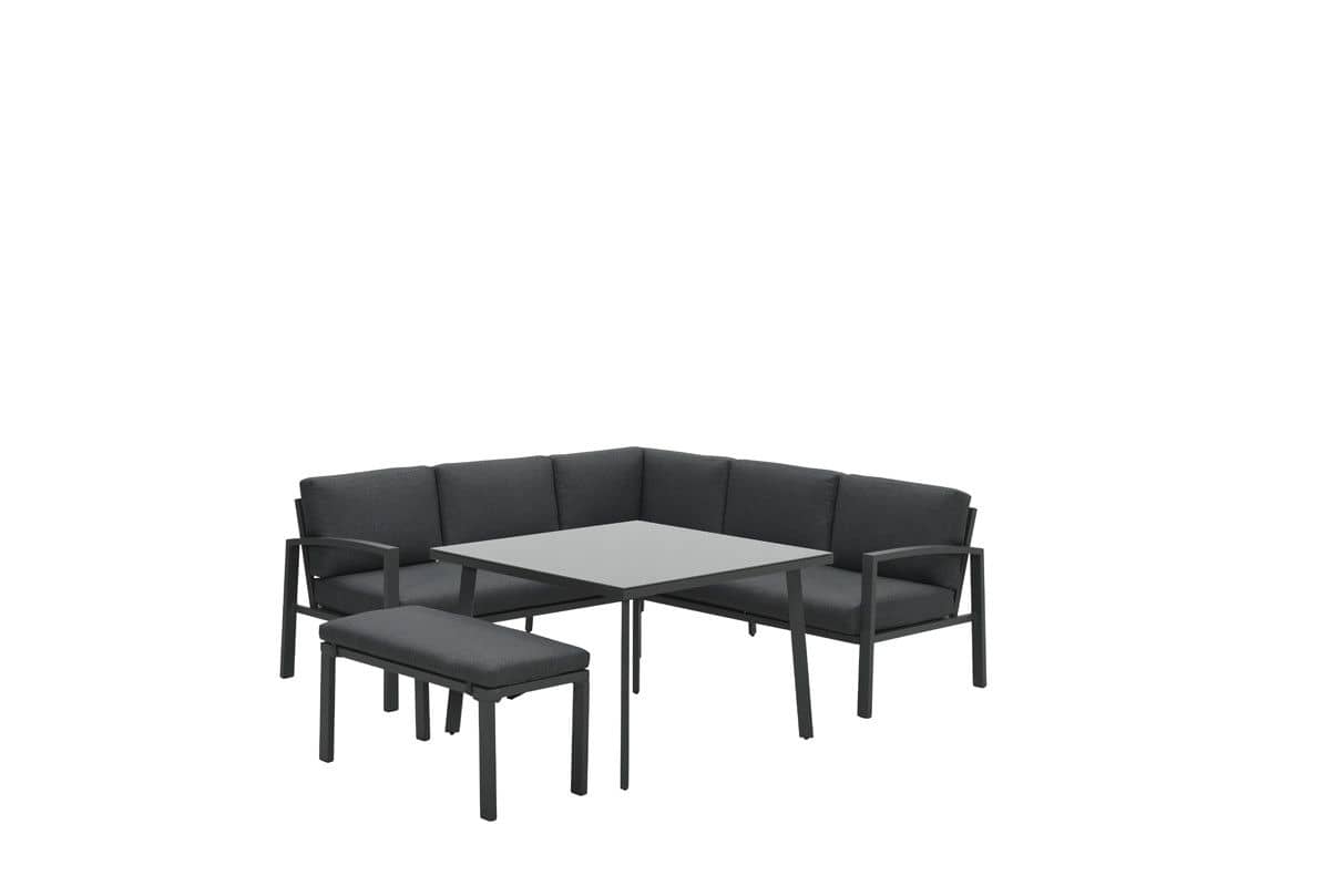 Garden Impressions Wellington loungedining set 5-delig - carbon black/ reflex black