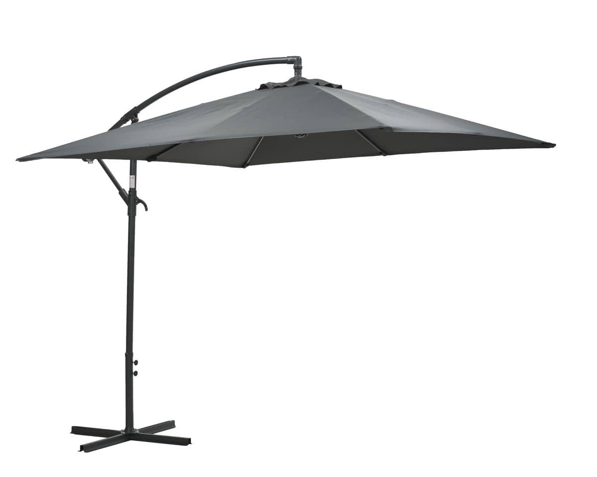 Garden Impressions Corfu parasol 250x250 - carbon black/ donker grijs