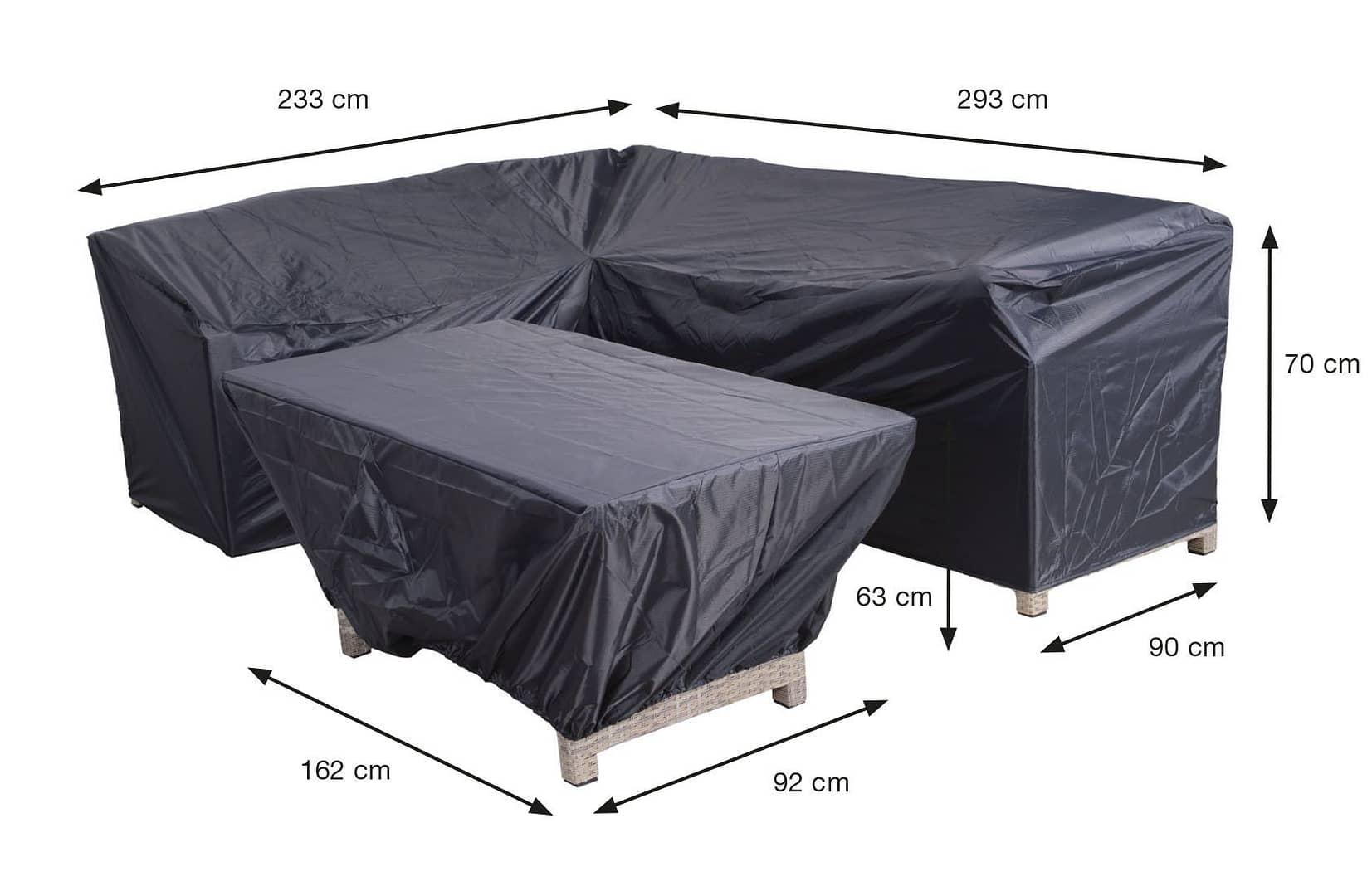 Garden Impressions Coverit lounge/dining beschermhoes - 233/293x90xH70 & 162x92xH63