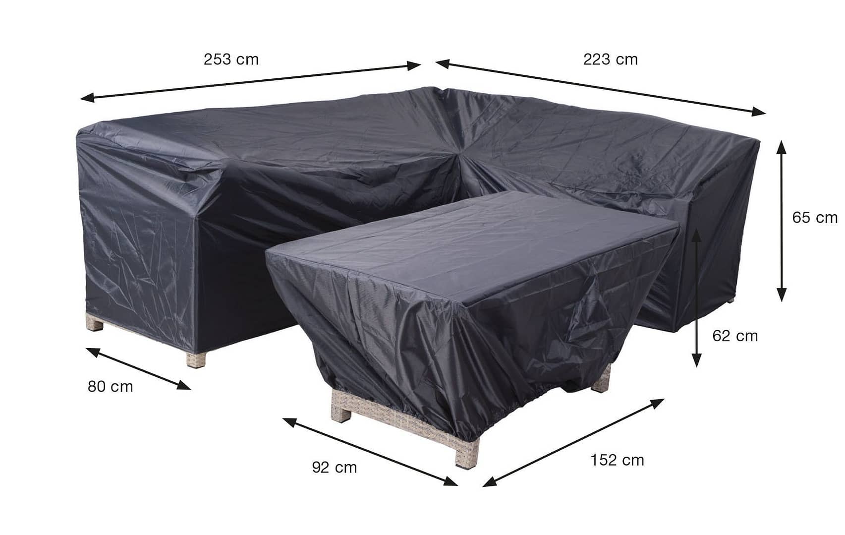 Garden Impressions Coverit lounge/dining beschermhoes - 253/223x80xH65 & 152x92xH62