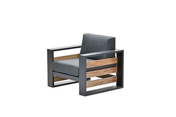 Garden Impressions Solo lounge fauteuil - carbon black - teak look