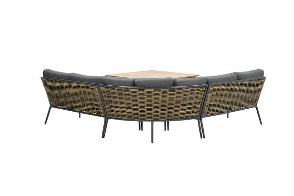 Garden Impresssion Bali lounge dining set - carbon black/natural rotan - Afbeelding 2