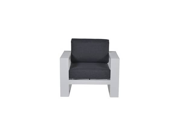 Garden Impressions Cube lounge fauteuil - mat wit - reflex black - Afbeelding 2