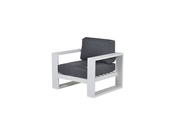 Garden Impressions Cube lounge fauteuil - mat wit - reflex black